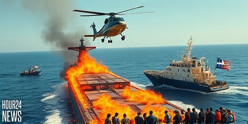 Dutch Cargo Ship MV Minervagracht Attacked and Burning in Gulf of Aden