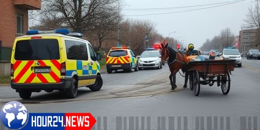 Tragic Accident in Galați: Police Vehicle Hits Horse-Drawn Cart