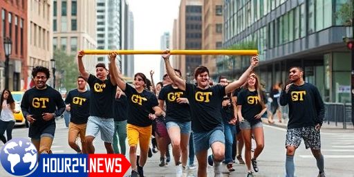 Georgia Tech Students Celebrate Victory by Marching Goalpost
