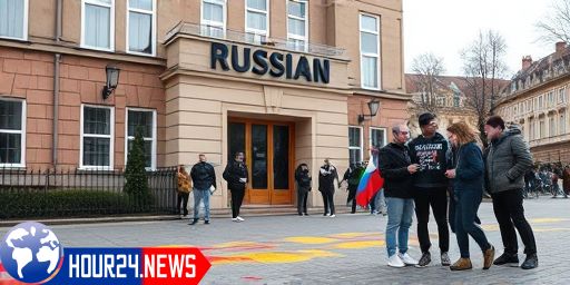 Drone Attack with Paint Against the Russian Embassy