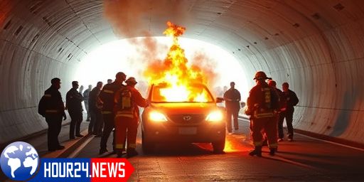Fire Incident Involving Trailer in Tunnel
