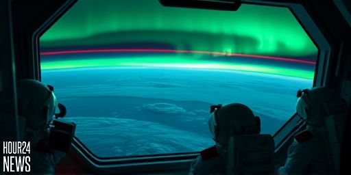 ISS Astronaut Captures Stunning Starlink Satellite Train Over a Green Aurora