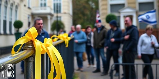 Woman cuts down yellow ribbons for Israeli hostages in Gaza questioned by police