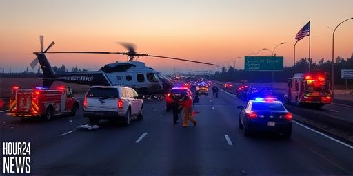 Helicopter Crash on Sacramento Freeway Injures 3 Crew