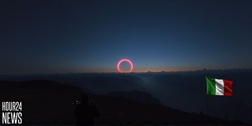 Eerie Red Halo Over the Italian Alps Captured in Rare Elve Sighting