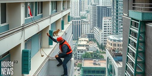Rescuers Free Cat Stuck on 10th-Floor HDB Ledge After 15-Hour Ordeal in Singapore