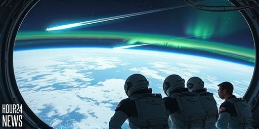 Like a mermaid swimming through a sea of auroras: ISS astronauts photograph two comets dancing above the northern lights