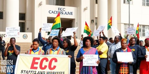 ECG Staff Protest Privatisation of Electricity Company Ghana