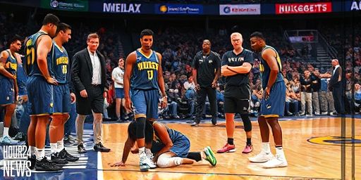 Jokić Leaves Monday Game with Left Knee Injury: Nuggets Star Hobbled