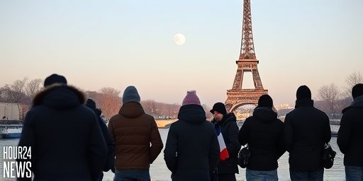 Wolf Moon over Paris: A Full Moon Passes Behind the Eiffel Tower