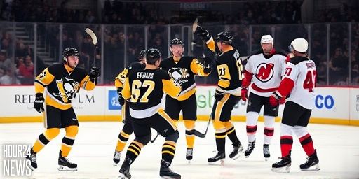 Penguins Extend Winning Streak with 4-1 Victory Over Devils on Malkin’s Return