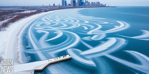 Ethereal Ice Ribbons Placed Against Chicago: A Polar Vortex Winter as Seen from Space